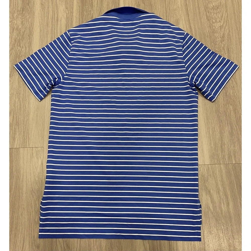Polo Golf Ralph Lauren Shirt Mens Medium Performance Striped Blue Quail Hollow M
